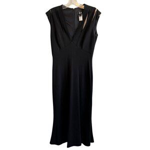 Vintage Halston Heritage Women's Classic Solid Black Cocktail Dress - Size 8